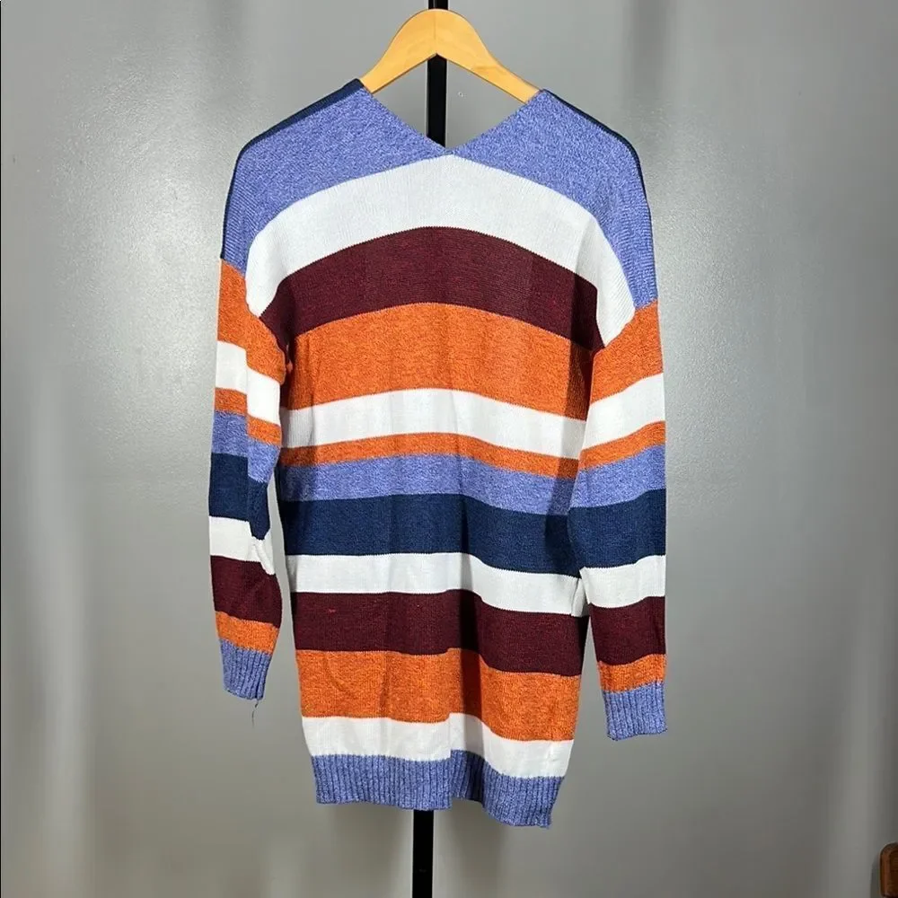 Ecowish Open front Striped Multicolor Cardigan